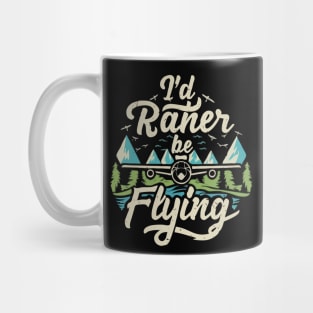 I'd Rather Be Flying. Retro Aircraft Mug